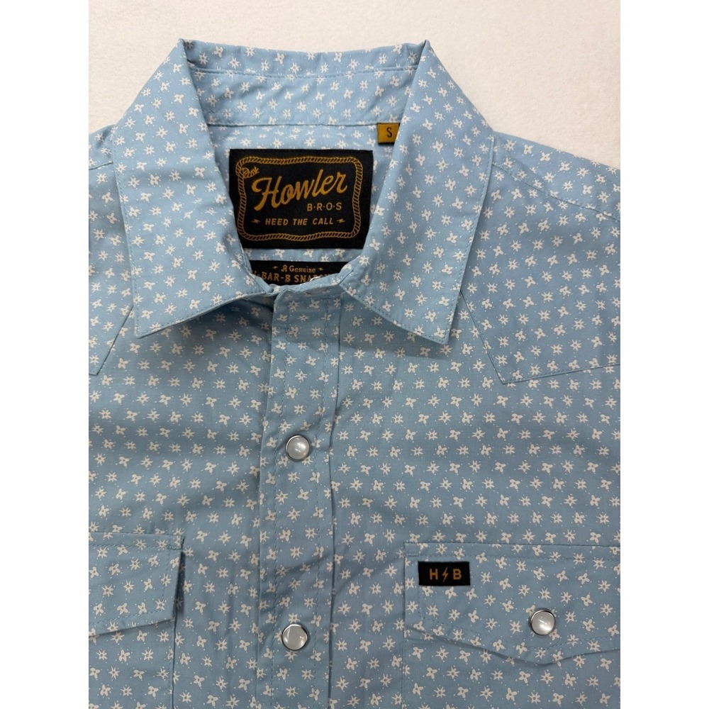 Howler Brothers Mens H Bar B SnapShirt Lockhart Floral Pool Blue Large NWT - Picture 4 of 9